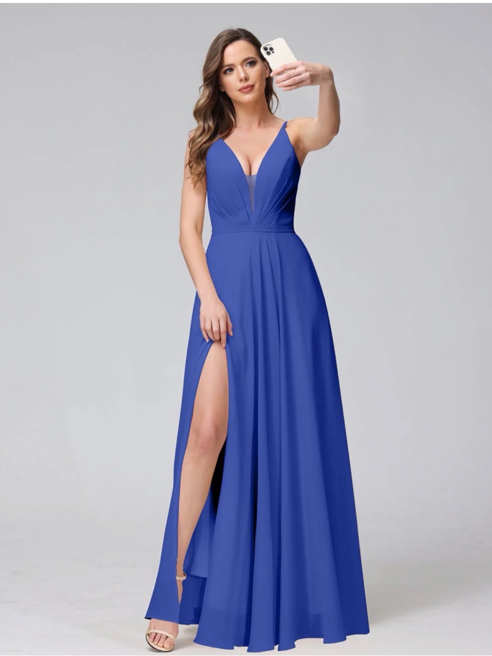 NWT Lavetir Royal Blue Chiffon Formal Dress / Bridesmaid Gown Size 6